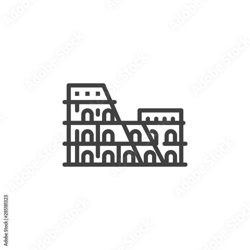 Rome famous landmarks line icon. linear style sign for mobile concept and web design. Italy cities buildings travel outline vector icon. Symbol, logo illustration. Vector graphics