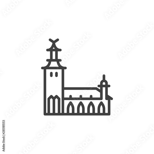 Photography Stockholm famous landmark line icon