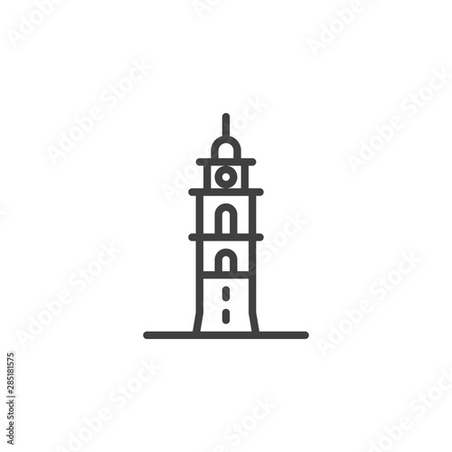Vilnius famous landmark line icon. linear style sign for mobile concept and web design. Lithuania city buildings outline vector icon. Europe travel symbol, logo illustration. Vector graphics