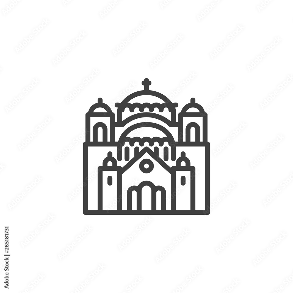 Belgorod famous landmark line icon. linear style sign for mobile concept and web design. Russia city buildings outline vector icon. Travel symbol, logo illustration. Vector graphics