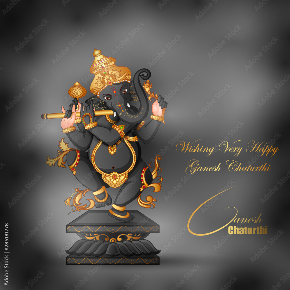 vector illustration of Lord Ganapati for Happy Ganesh Chaturthi ...