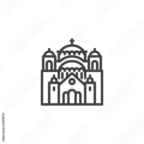 Belgorod famous landmark line icon. linear style sign for mobile concept and web design. Russia city buildings outline vector icon. Travel symbol, logo illustration. Vector graphics