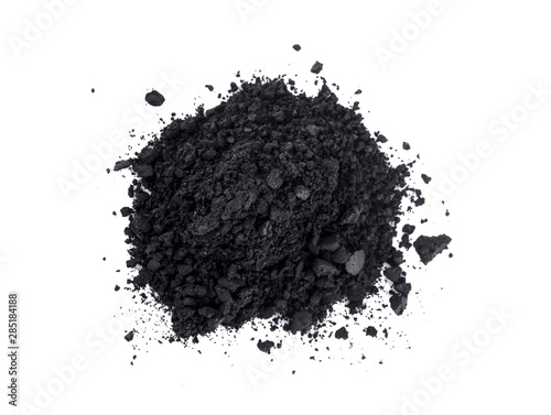 activated charcoal isolated on white background