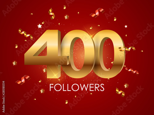 400 Followers Background Template Vector Illustration