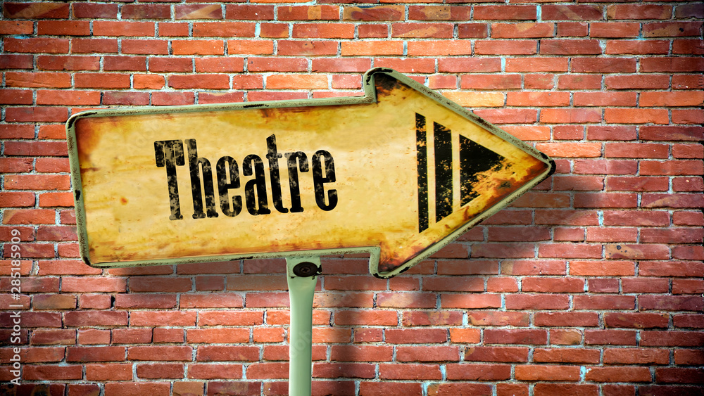 Fototapeta premium Street Sign to Theatre