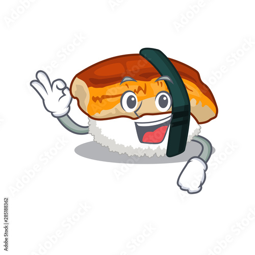 Okay sushi unagi isolated in the cartoon