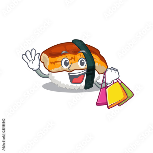 Shopping sushi unagi isolated in the cartoon