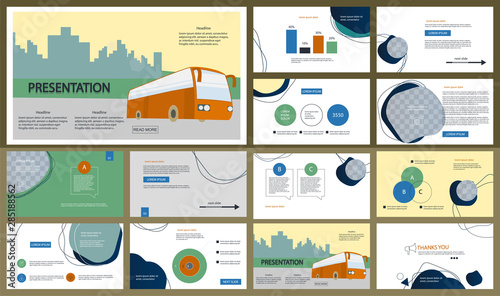 Presentation template. Elements for slide presentations on a white background. Flyer, brochure, corporate report, marketing, advertising, annual report, banner