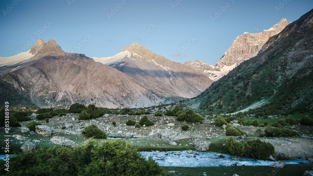 Mountain Landscape Tajikistan Nature Background