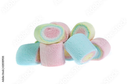 colorful marshmallows candy  on white background