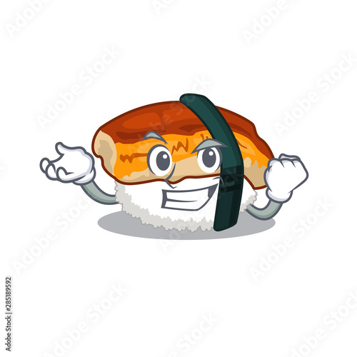Successful sushi unagi isolated in the cartoon