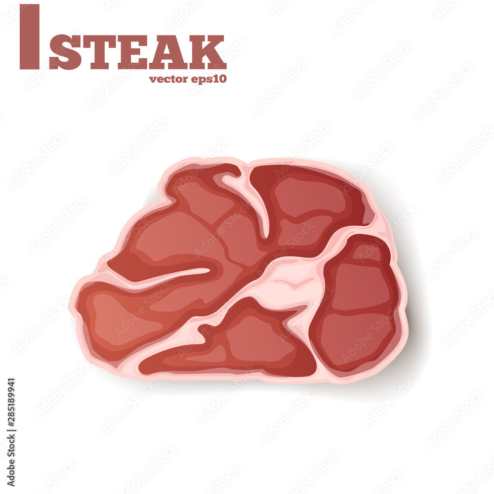 Beef steak on white background.Vector clipart for your design Beef steak on white background.Vector clipart for your design