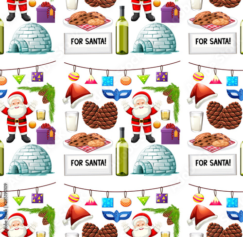 Seamless background design with christmas theme
