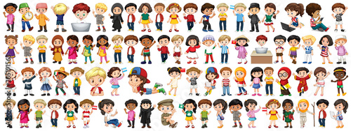 Children with different nationalities on white background © blueringmedia