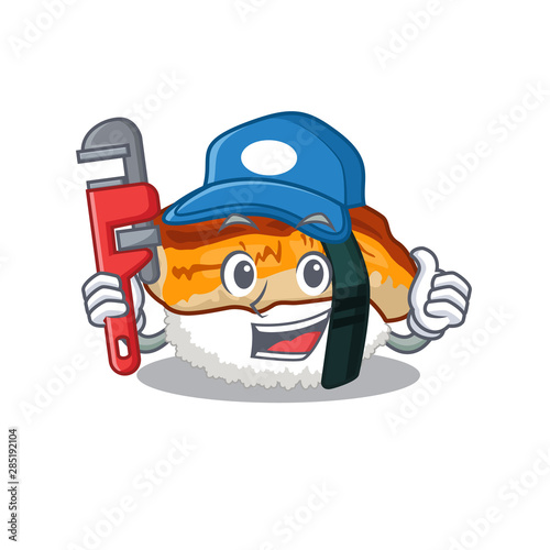 Plumber sushi unagi in the cartoon shape