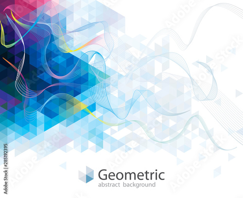 Geometric pattern with wave lines abstract modern background design.
