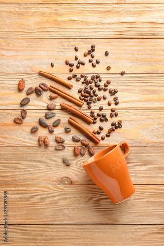 Coffee beans, cocoa pods, c...