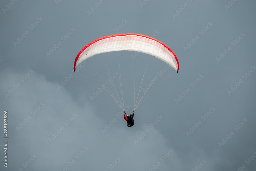 Paraglider in flight with the sky in background Paraglider in flight with the sky in background