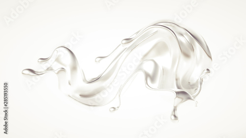 Silver splash. 3d illustration, 3d rendering.