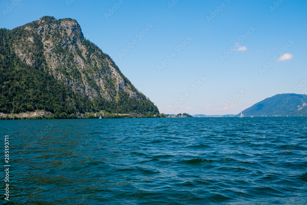 View from lake Traunsee in Salzkammergut, Austria View from lake Traunsee in Salzkammergut, Austria