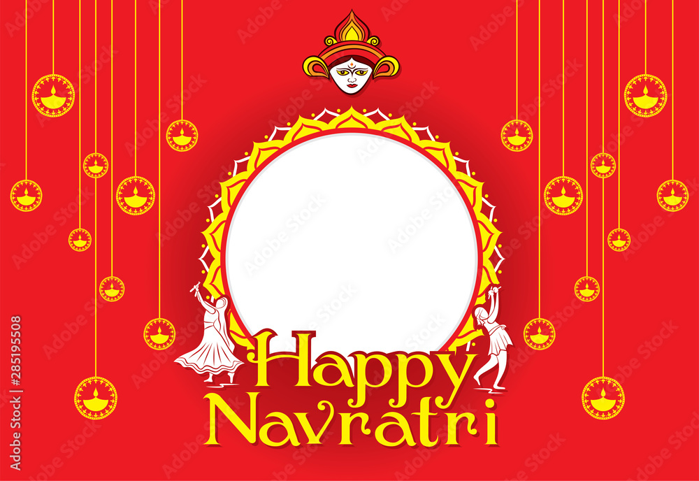 Naklejka premium Happy navratri festival poster design