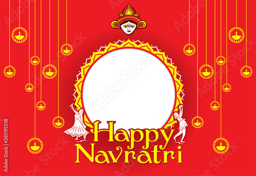 Happy navratri festival poster design