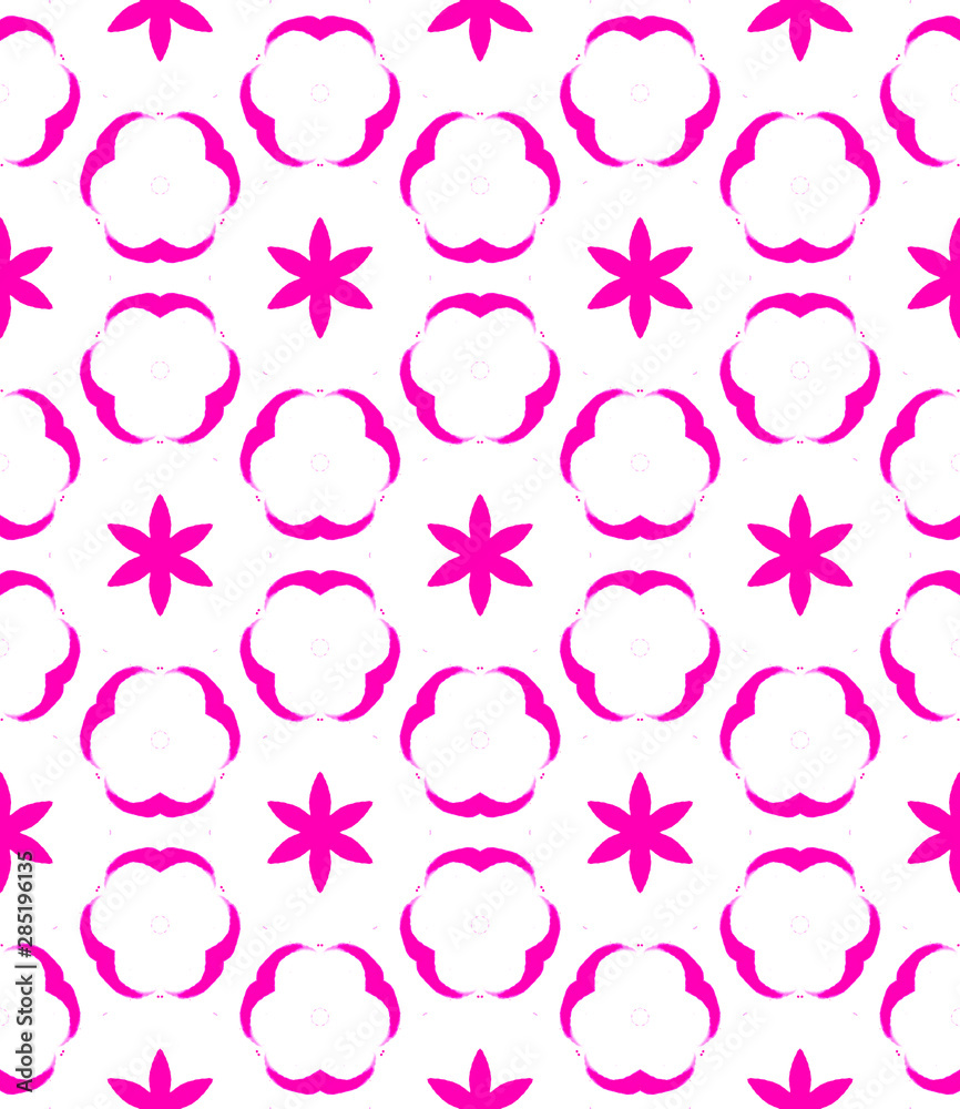 Pink circles seamless pattern. Hand drawn watercol