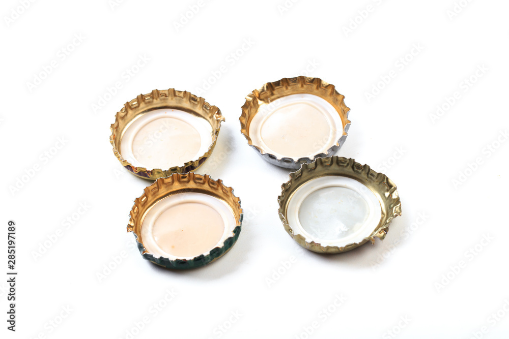 bottle caps on white background isolated - Image bottle caps on white background isolated - Image