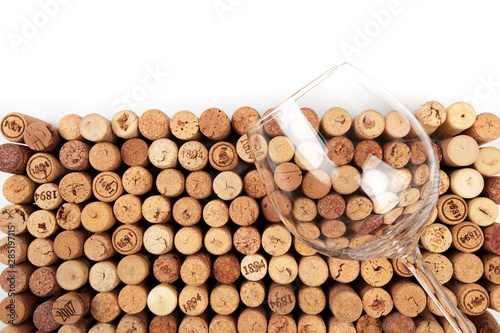 Butt ends of wine corks with white space for your own text - image