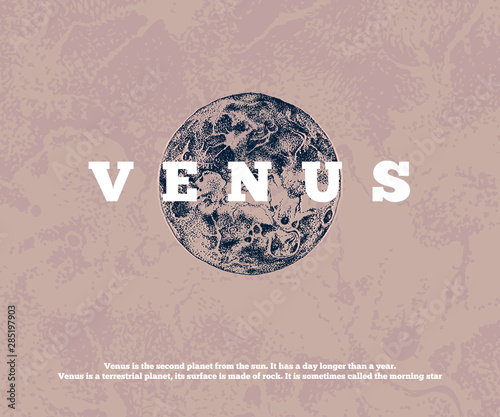 Hand drawn Venus planet