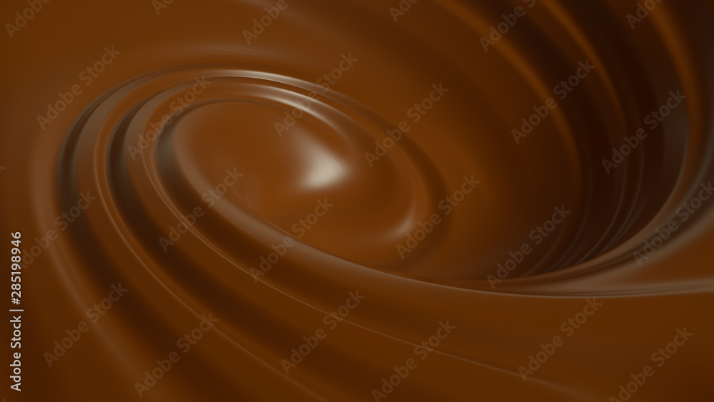 Naklejka premium Beautiful chocolate background. 3d illustration, 3d rendering.