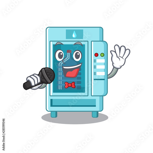 Singing water vending machine isolated the cartoon