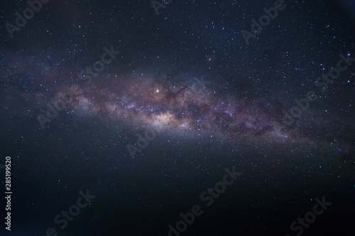 Panorama shot of Milky Way Galaxy at Borneo, Long exposure photograph, with grain.Image contain certain grain or noise and soft focus.