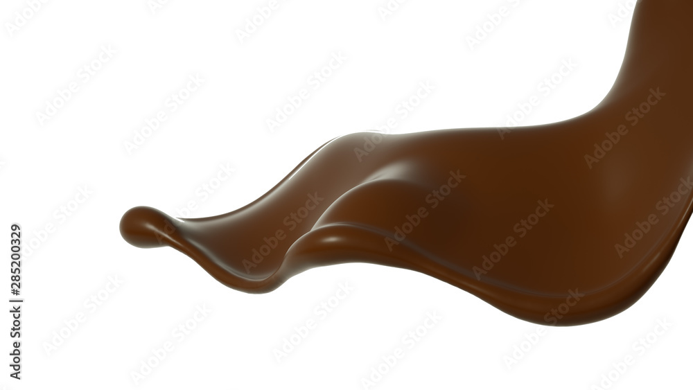 Obraz premium Splash of chocolate 3d illustration, 3d rendering.