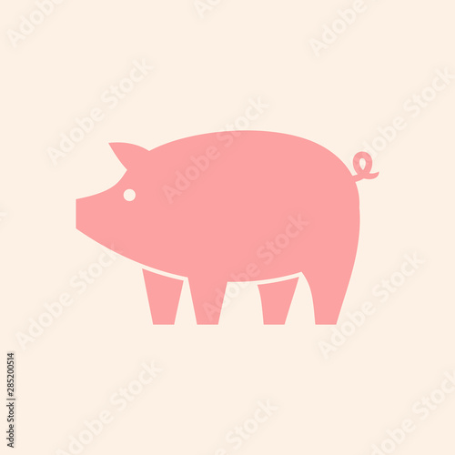 Pig logo. Icon design. Template elements