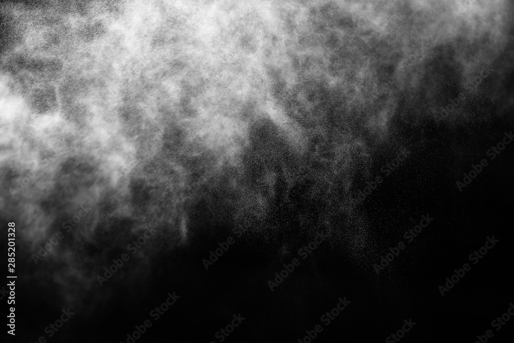 A stream of water and a cloud of drops A stream of water and a cloud of drops