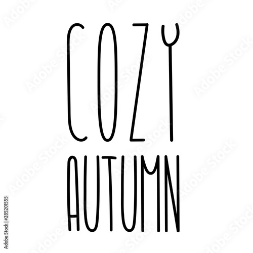 Autumn lettering in tall fun font with cute letters