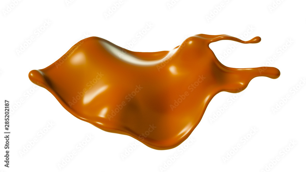 Splash of chocolate 3d illustration, 3d rendering.