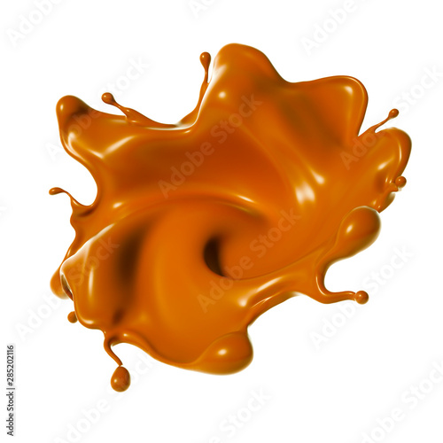 Splash of chocolate 3d illustration, 3d rendering.