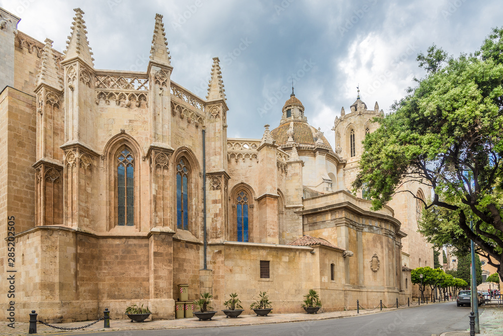 View at the Cathedral in the streets of Tarragona in Spain