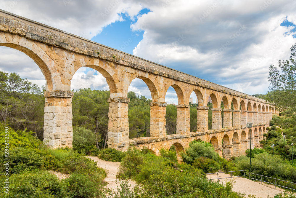 View at the Aqueduct Les Ferreres in Tarragona - Spain