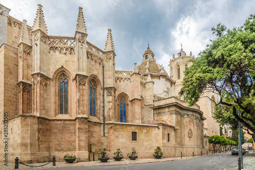 View at the Cathedral in the streets of Tarragona in Spain