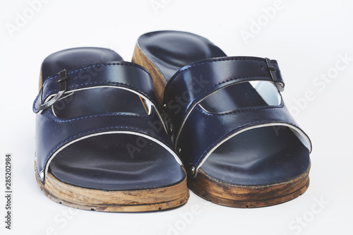 Orthopedic slipper isolated over background, top of view