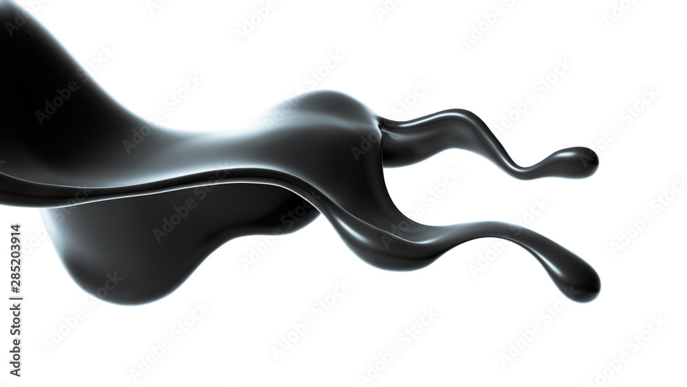 Splash of thick black liquid. 3d illustration, 3d rendering. Splash of thick black liquid. 3d illustration, 3d rendering.