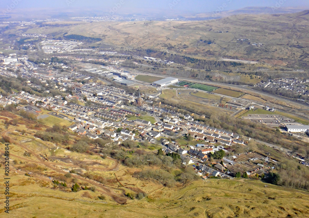 Ebbw Vale town in the Welsh Valleys