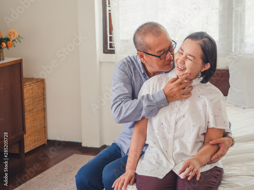 Old couples are showing love for each other