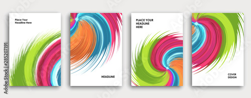 Multi-colored book cover page design, creative abstract background.