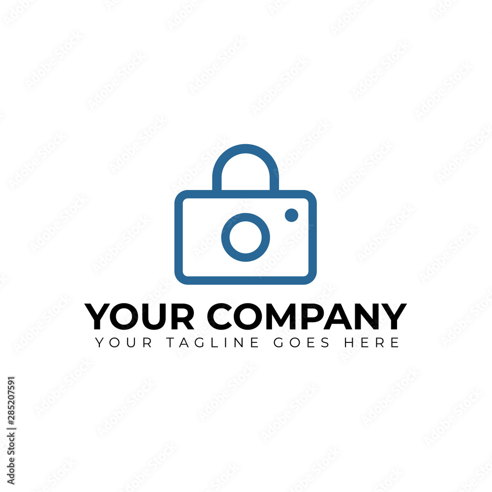 Modern security logo, photo vector icon