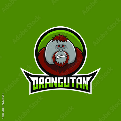 orang utan mascot logo. vector illustration of orang utan face
