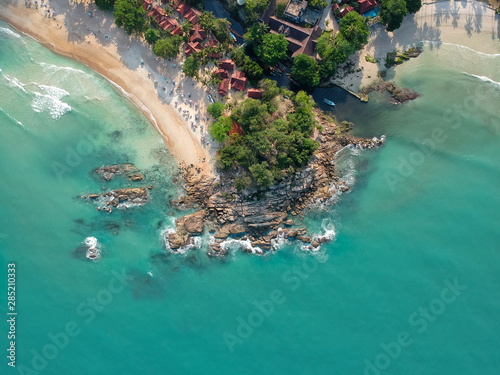Aerial view on Chaweng Beach on Koh Smaui island, Thailand.